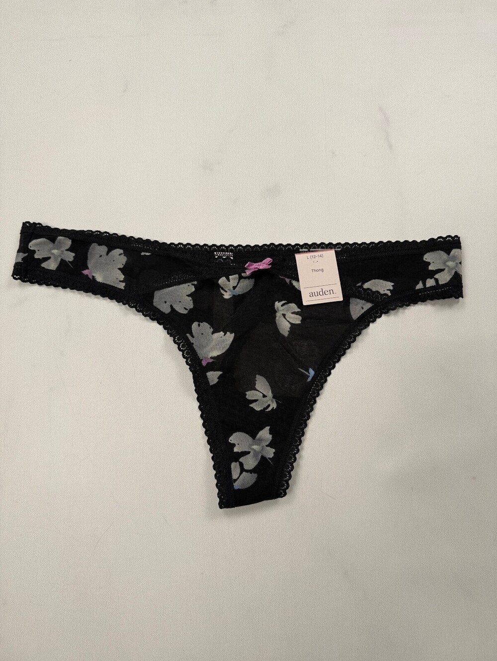 Auden Printed Thong Black Contemporary Statement Style - Womens L